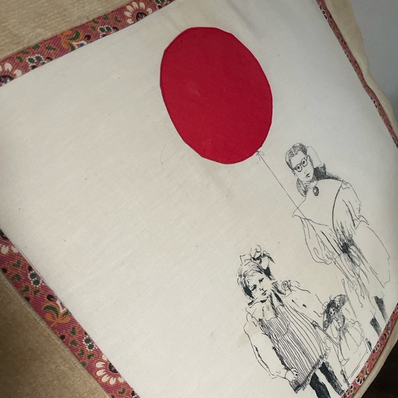 Edward Gorey Pillow Decor Red Balloon rare vintage 1970’s - Picture 3 of 4